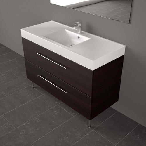 Умывальник с тумбой Fancy Marble Barbados 120 см подвесной или напольный цвет венге