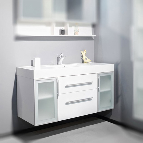 Умывальник с тумбой Fancy Marble Barbados-2 120 см подвесной или напольный белого цвета