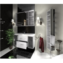 Умывальник с тумбой Fancy Marble Barbados-2 120 см подвесной или напольный белого цвета