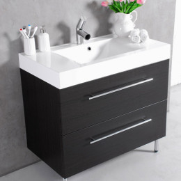 Умывальник с тумбой Fancy Marble Barbados 90 см подвесной или напольный цвет венге