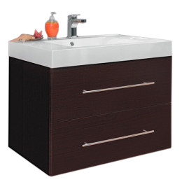 Умывальник с тумбой Fancy Marble Barbados 90 см подвесной или напольный цвет венге
