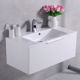 Умывальник с тумбой Fancy Marble Bermuda 90 см подвесной белого цвета