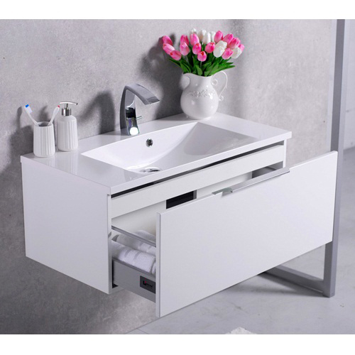 Умывальник с тумбой Fancy Marble Bermuda 90 см подвесной белого цвета