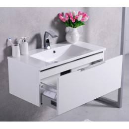 Умывальник с тумбой Fancy Marble Bermuda 90 см подвесной белого цвета