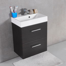 Умывальник с тумбой Fancy Marble Crete 55 см подвесной или напольный цвет венге