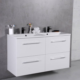 Умывальник с тумбой Fancy Marble Cuba подвесной или напольный 120 см белого цвета