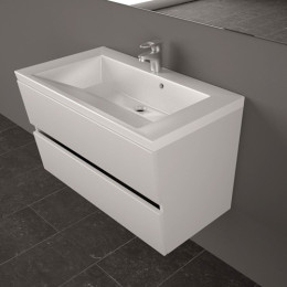 Умывальник с тумбой Fancy Marble Cyprus подвесной 85 см белого цвета