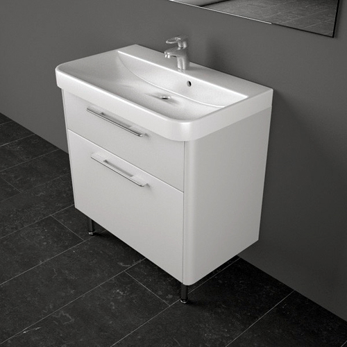 Умивальник із тумбою Fancy Marble Devon 80 см, підвісний або підлоговий, білого кольору