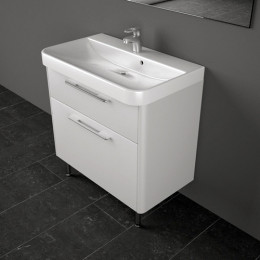 Умивальник із тумбою Fancy Marble Devon 80 см, підвісний або підлоговий, білого кольору