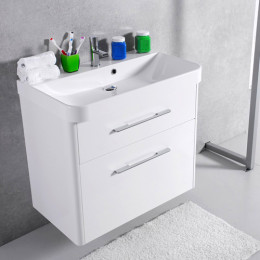 Умивальник із тумбою Fancy Marble Devon 80 см, підвісний або підлоговий, білого кольору