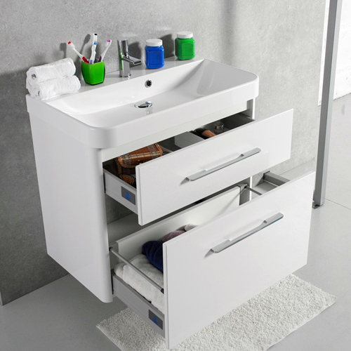 Умивальник із тумбою Fancy Marble Devon 80 см, підвісний або підлоговий, білого кольору