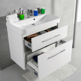 Умивальник із тумбою Fancy Marble Devon 80 см, підвісний або підлоговий, білого кольору