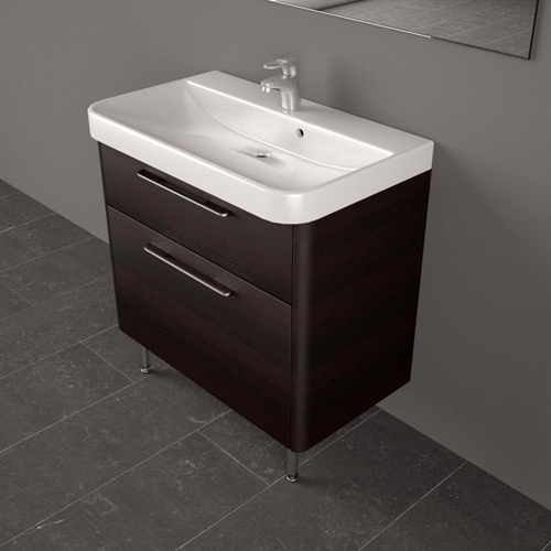  Умивальник із тумбою Fancy Marble Devon 80 см, підвісний або підлоговий, колір венге