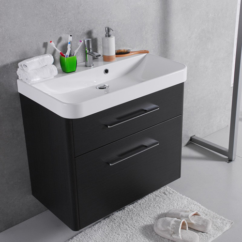  Умивальник із тумбою Fancy Marble Devon 80 см, підвісний або підлоговий, колір венге
