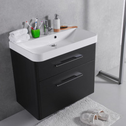  Умивальник із тумбою Fancy Marble Devon 80 см, підвісний або підлоговий, колір венге