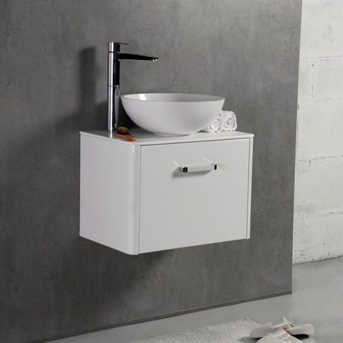 Умывальник с тумбой Fancy Marble Fiji-M 60 см подвесной белого цвета