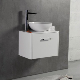 Умывальник с тумбой Fancy Marble Fiji-M 60 см подвесной белого цвета