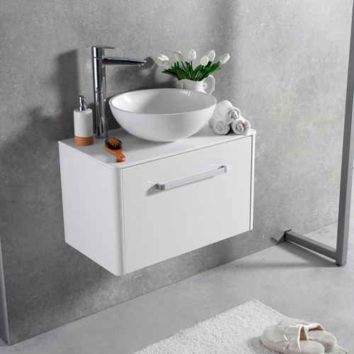 Умивальник з тумбою Fancy Marble Fiji-M 70 см, підвісний, білого кольору