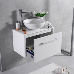 Умивальник з тумбою Fancy Marble Fiji-M 70 см, підвісний, білого кольору