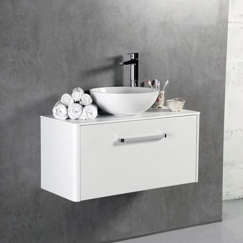 Умивальник з тумбою Fancy Marble Fiji-M 90 см, підвісний, білого кольору