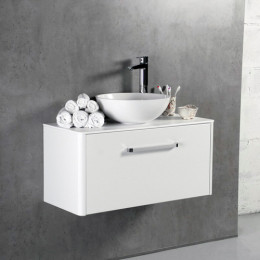 Умивальник з тумбою Fancy Marble Fiji-M 90 см, підвісний, білого кольору