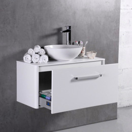 Умивальник з тумбою Fancy Marble Fiji-M 90 см, підвісний, білого кольору