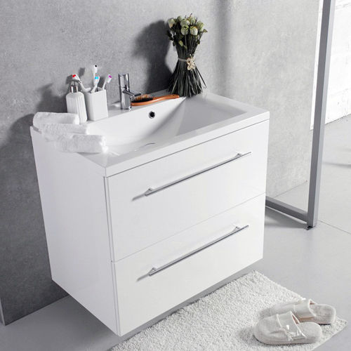 Умивальник із тумбою Fancy Marble Goa 80 см, підвісний або підлоговий, білого кольору