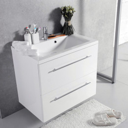 Умивальник із тумбою Fancy Marble Goa 80 см, підвісний або підлоговий, білого кольору