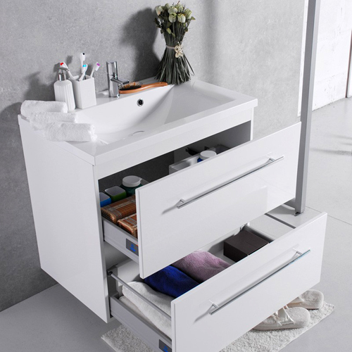 Умивальник із тумбою Fancy Marble Goa 80 см, підвісний або підлоговий, білого кольору