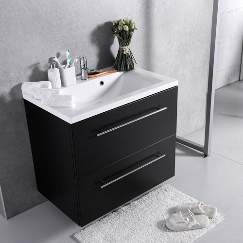 Умывальник с тумбой Fancy Marble Goa 80 см подвесной или напольный цвет венге