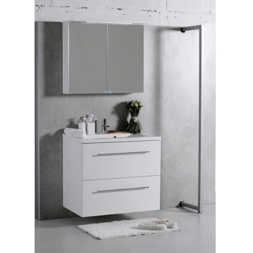 Меблі для ванної кімнати Fancy Marble Goa 80 см, комплект підвісний або підлоговий, білого кольору