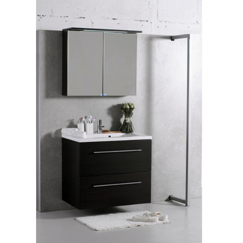 Мебель для ванной Fancy Marble Goa 80 см комплект подвесной или напольный цвет венге