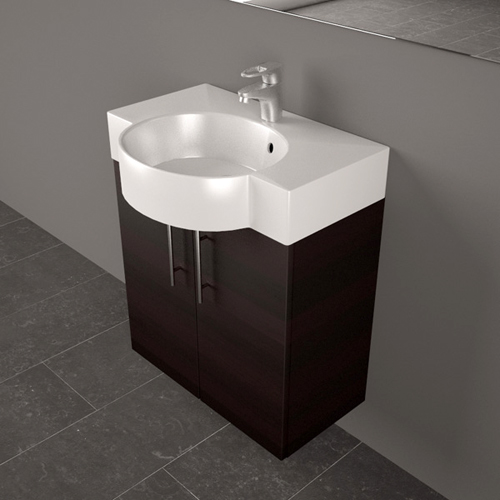 Умивальник із тумбою Fancy Marble Ibiza 60 см, підвісний або підлоговий, колір венге