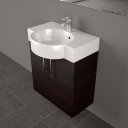 Умивальник із тумбою Fancy Marble Ibiza 60 см, підвісний або підлоговий, колір венге