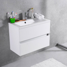 Умывальник с тумбой Fancy Marble Rodos 70 см подвесной белого цвета