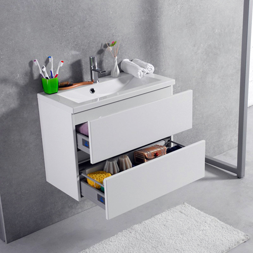 Умывальник с тумбой Fancy Marble Rodos 70 см подвесной белого цвета