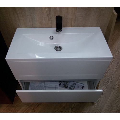 Умывальник с тумбой Fancy Marble Rodos 70 см подвесной белого цвета