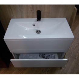 Умывальник с тумбой Fancy Marble Rodos 70 см подвесной белого цвета