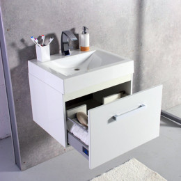  Умывальник с тумбой Fancy Marble Santa Cruz 60 см подвесной белого цвета