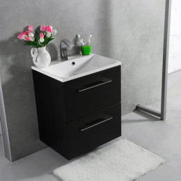 Умивальник із тумбою Fancy Marble Santorini 60 см, підвісний або підлоговий, колір венге