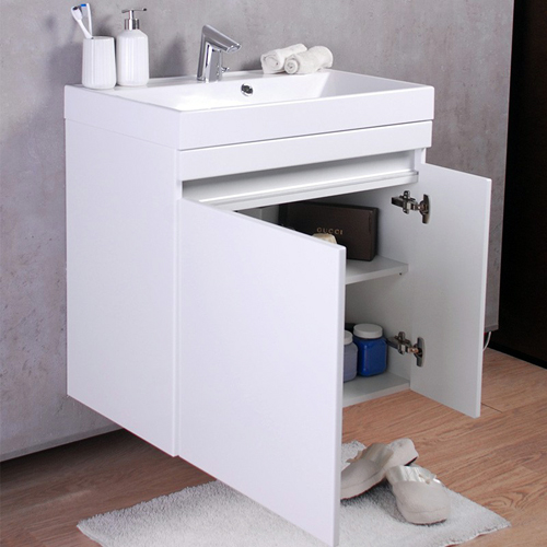Умывальник с тумбой Fancy Marble Sheldon 70 см подвесной или напольный белого цвета