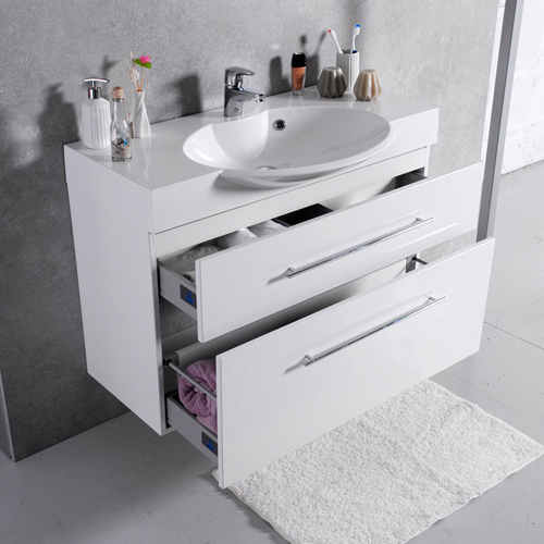 Умывальник с тумбой Fancy Marble Sumatra-2 подвесной или напольный 100 см белого цвета