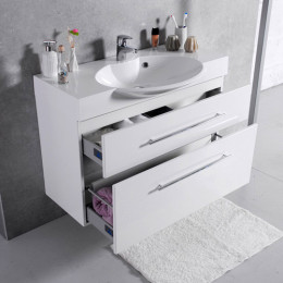 Умывальник с тумбой Fancy Marble Sumatra-2 подвесной или напольный 100 см белого цвета
