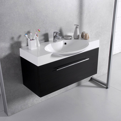 Умивальник з тумбою Fancy Marble Sumatra, підвісний, 100 см, колір венге