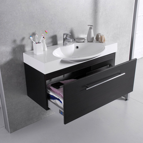 Умивальник з тумбою Fancy Marble Sumatra, підвісний, 100 см, колір венге