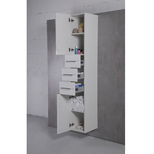 Пенал для ванной Fancy Marble SC-2 подвесной или напольный 30 см белый