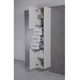 Пенал для ванной Fancy Marble SC-2 подвесной или напольный 30 см белый