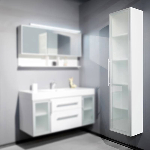 Шафа для ванної кімнати Fancy Marble SCG, біла, 38 см, підвісна або підлогова, біла