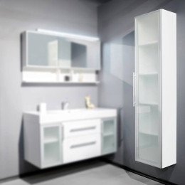 Шафа для ванної кімнати Fancy Marble SCG, біла, 38 см, підвісна або підлогова, біла