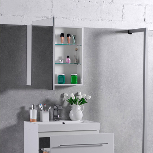 Дзеркало Fancy Marble MC-700 для ванної кімнати (дзеркальна шафка) 60 см без підсвічування, біле